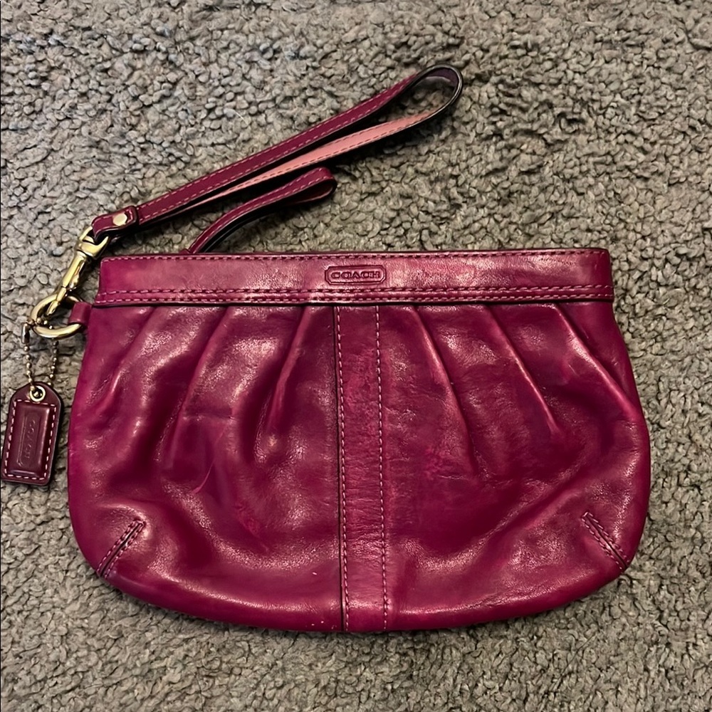 Coach Women's Burgundy Wristlet